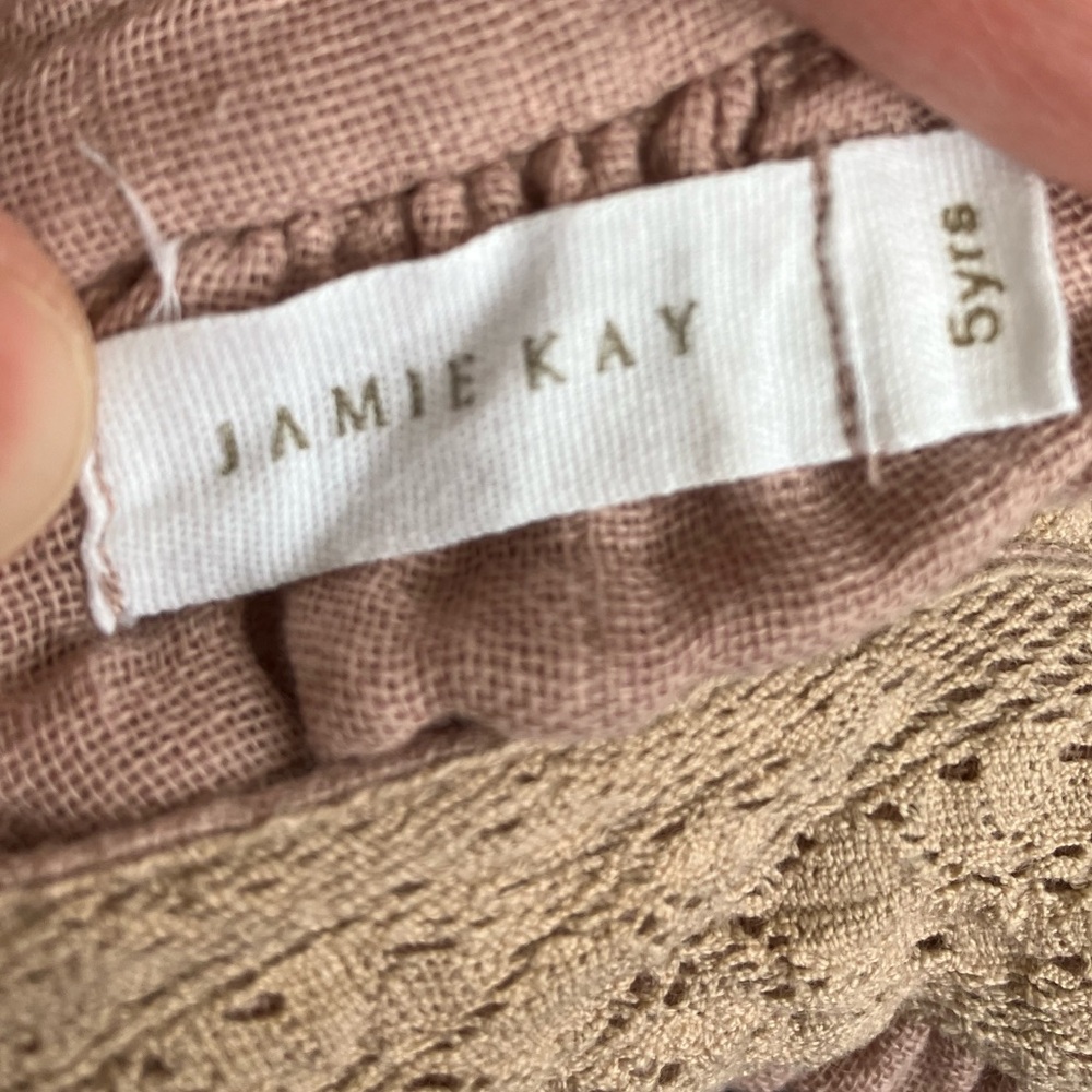 Jamie Kay muslin lace purple mauve ruffle dress 5T 5Y - Picture 2 of 4